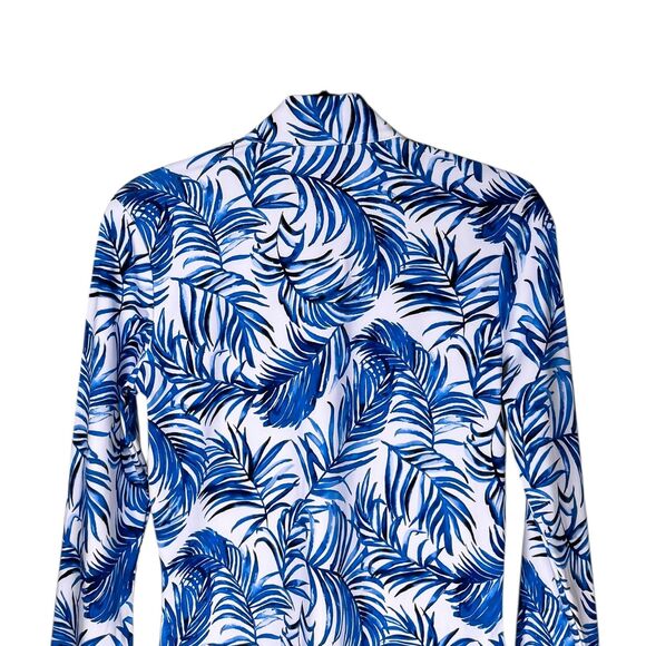 Tommy Bahama Golf Zip Up Jacket Blue White Sporty Vacation Tropical Resortwear S - Picture 7 of 9